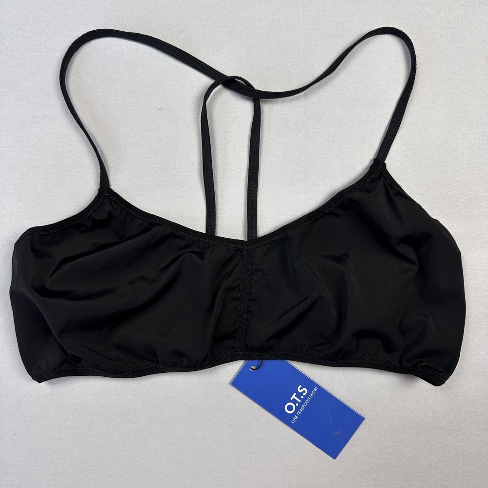 One Teaspoon Sport OTS Runner Bralette Womens‎ XL Black Strappy Athletic Top New